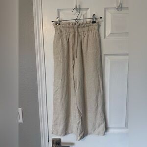 Petal & Pup Hawthorne Linen Blend Wide Leg Crop Pants - New!